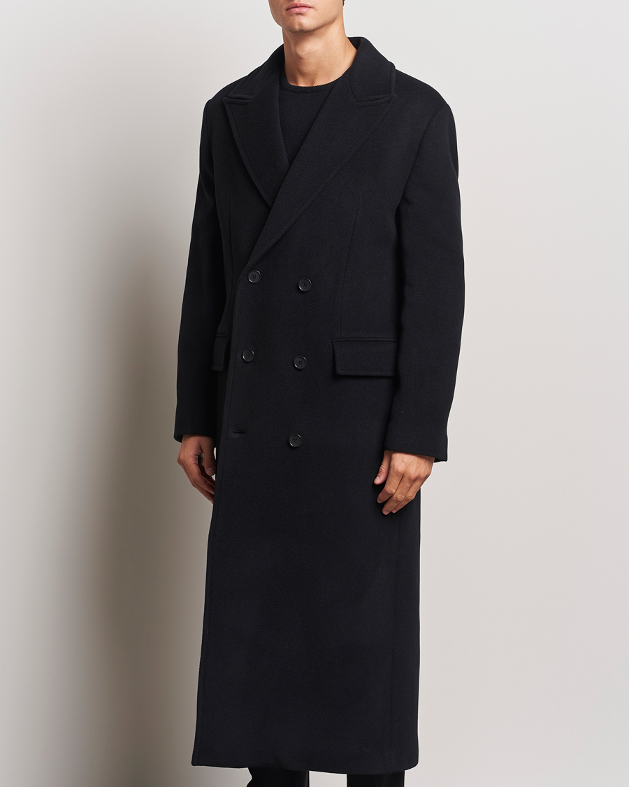 Hombres |  | Filippa K | Double Breasted Wool Coat Black