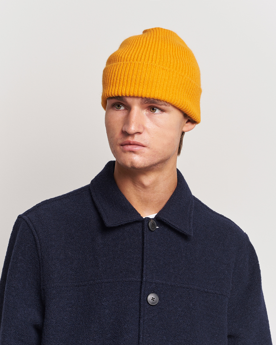 Hombres |  | Le Bonnet | Lambswool/Caregora Beanie Orange Peel