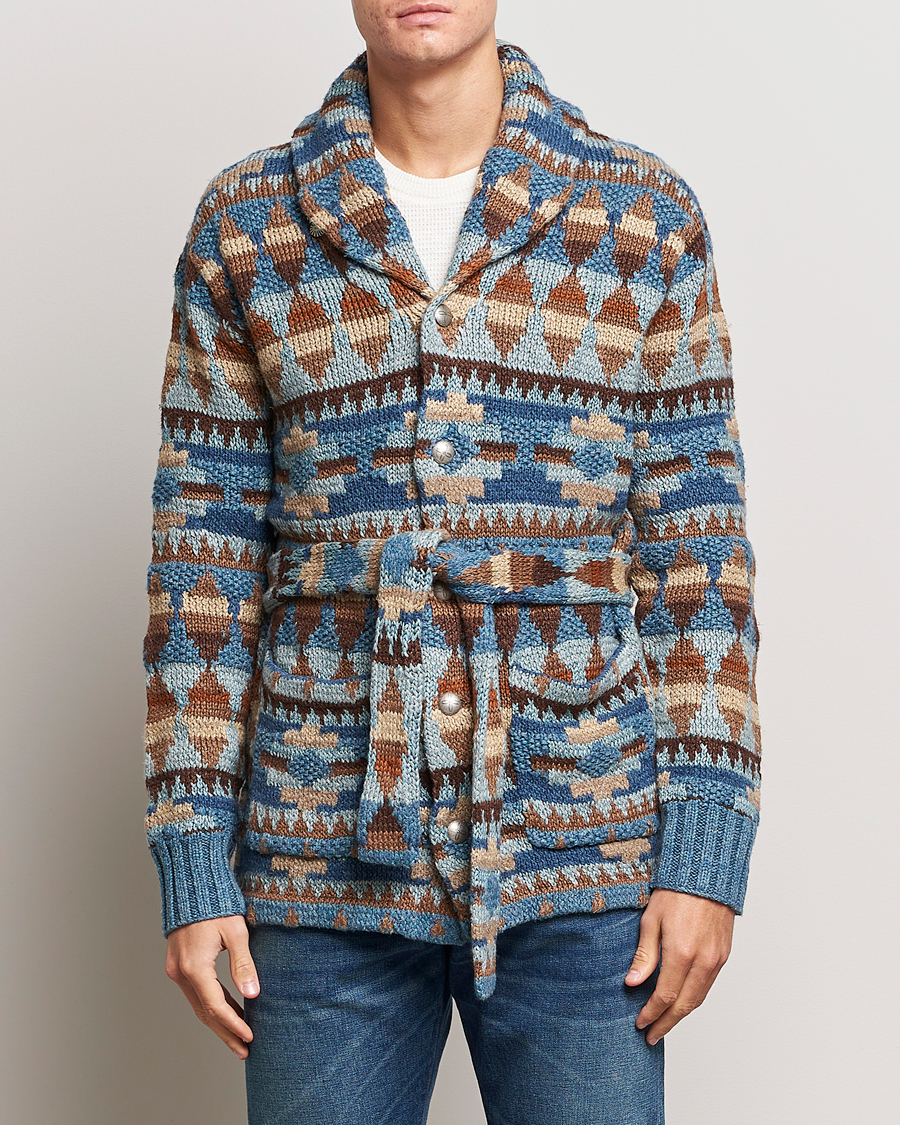 Hombres | Jerséis y prendas de punto | RRL | Ranch Shawl Collar Cardigan Brown/Blue