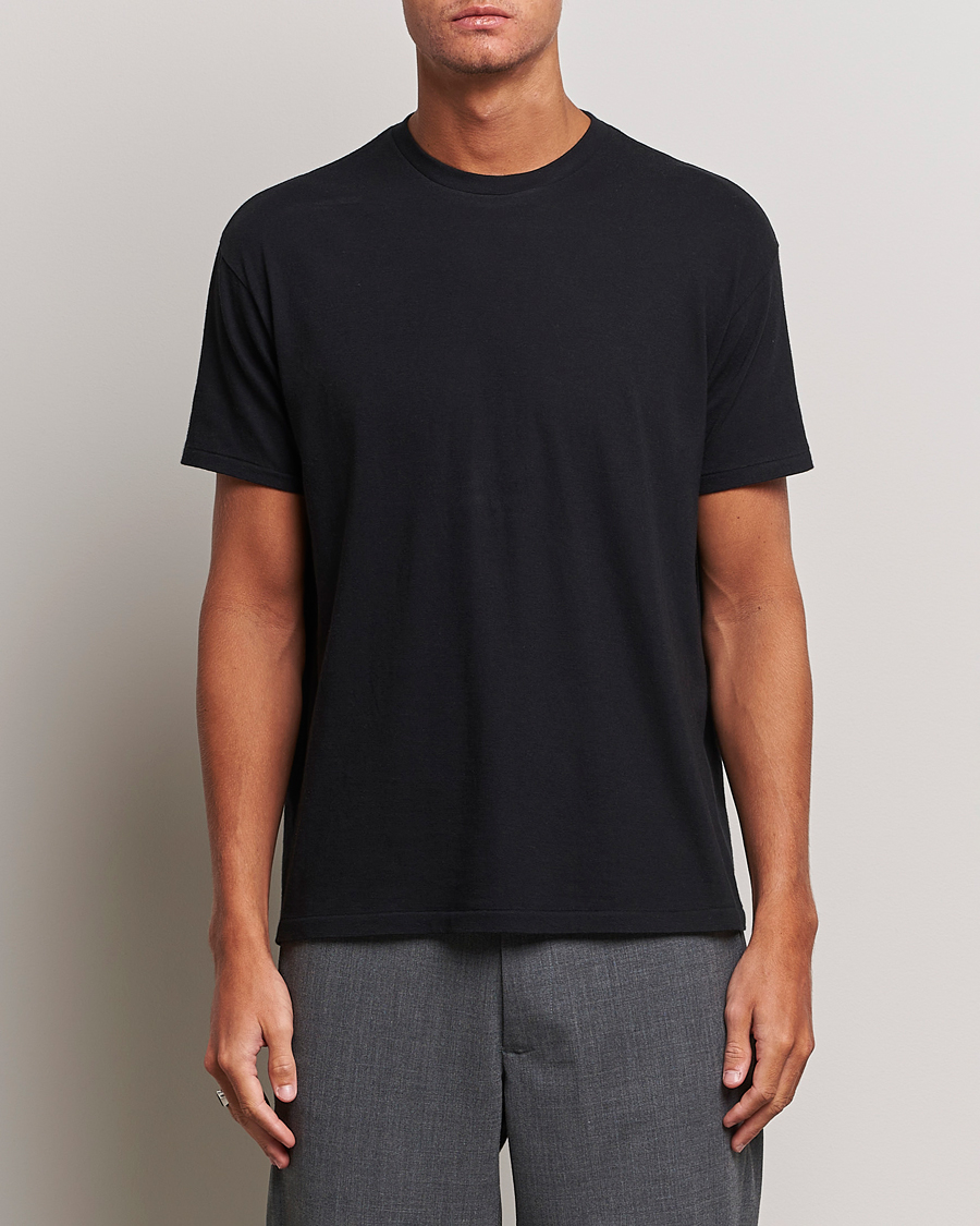 Hombres |  | Auralee | Seamless Crew Neck T-Shirt Black