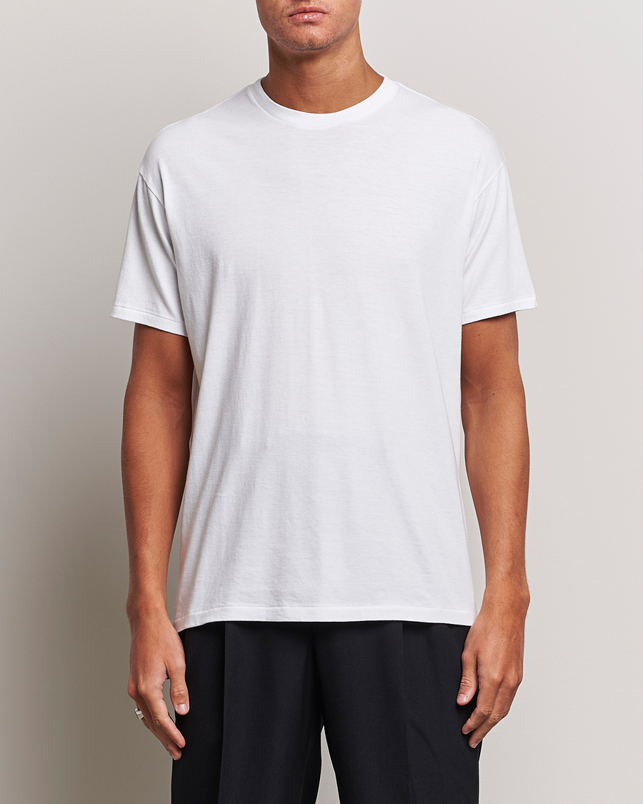 Hombres |  | Auralee | Seamless Crew Neck T-Shirt White