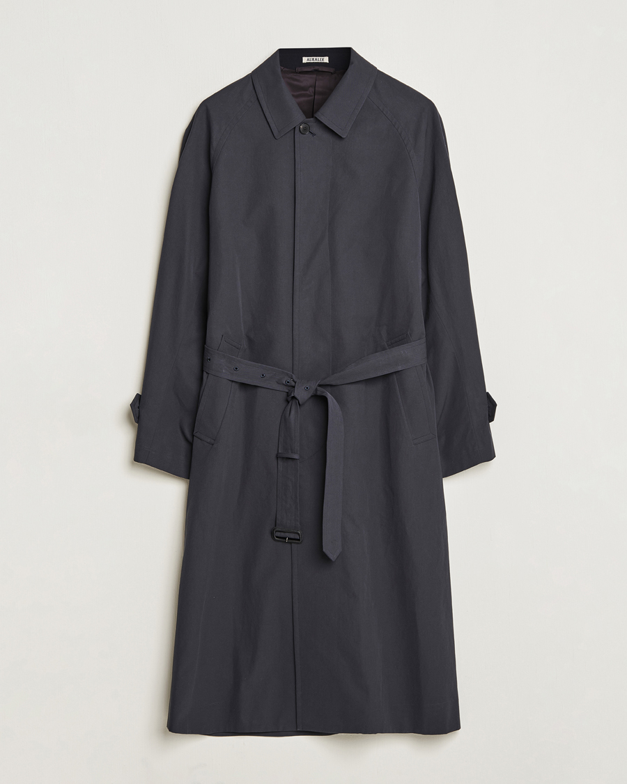 Hombres | Abrigos y chaquetas | Auralee | Finx Gabardine Trench Coat Black