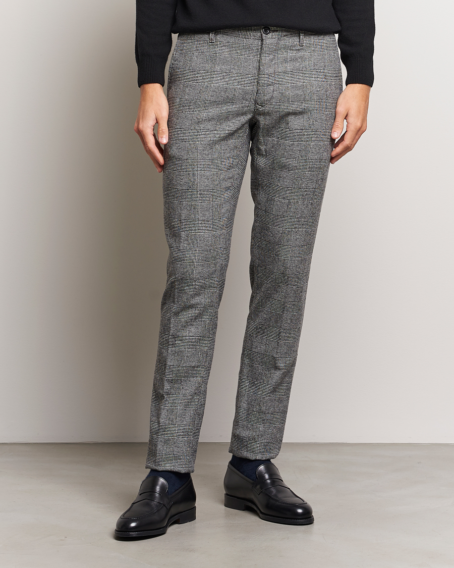 Hombres | Pantalones | Incotex | Slim Fit Prince Of Wales Check Pants Grey