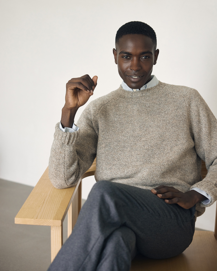 Hombres | Jerséis y prendas de punto | Filson | Irish Wool 5-Guage Knitted Sweater Natural/Brown