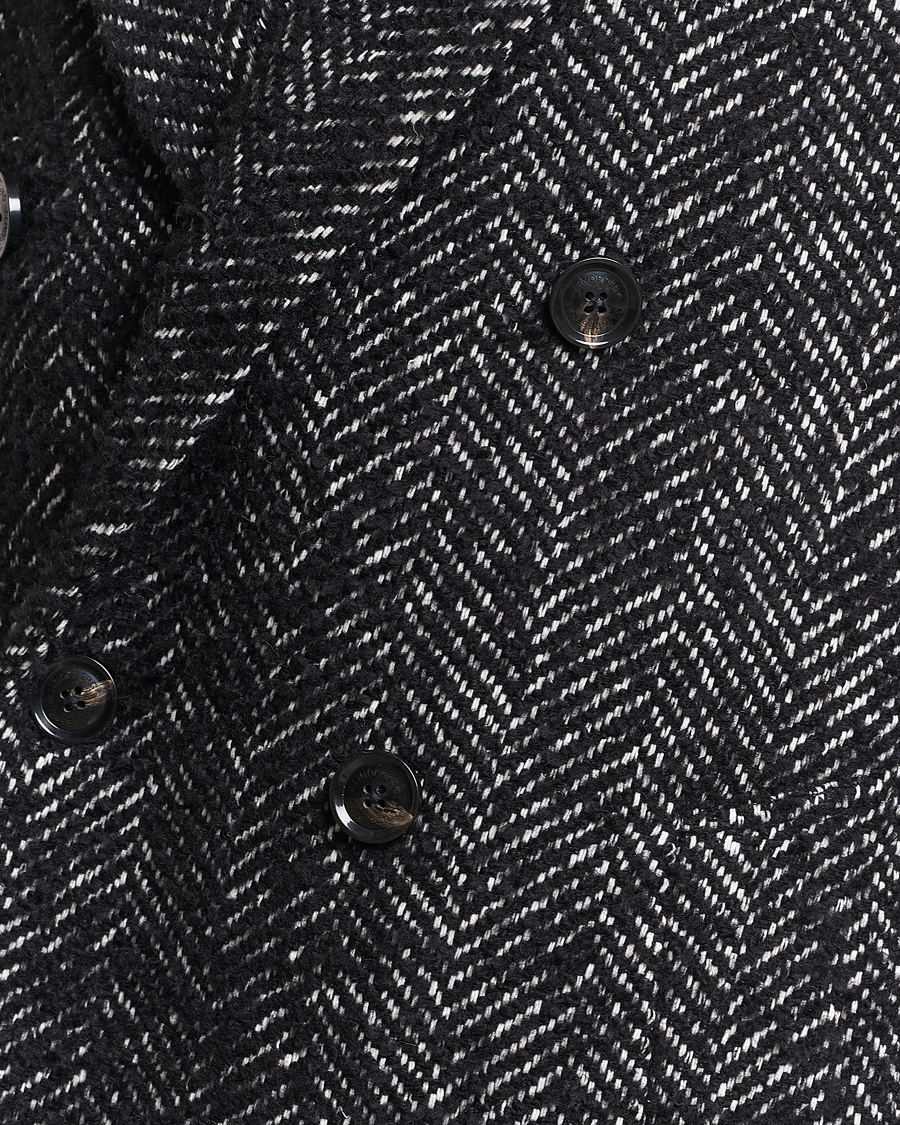 Hombres | Abrigos y chaquetas | J.Lindeberg | Willy Herringbone Oversize Coat Black Melange
