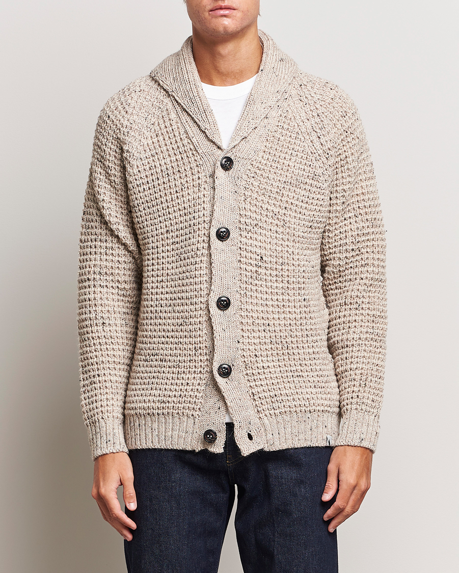 Hombres |  | Peregrine | Waffle Wool Shawl Cardigan Skiddaw