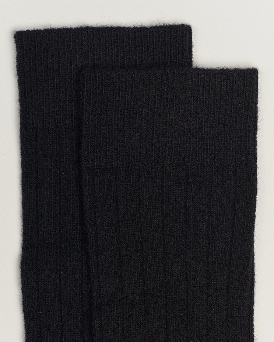 Hombres |  | Bresciani | Wool/Cashmere Ribbed Socks Black