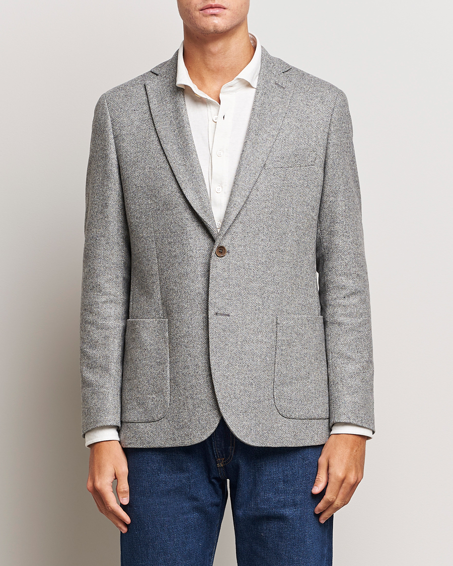 Hombres | Blazers | Morris | Archie Herringbone Blazer Grey
