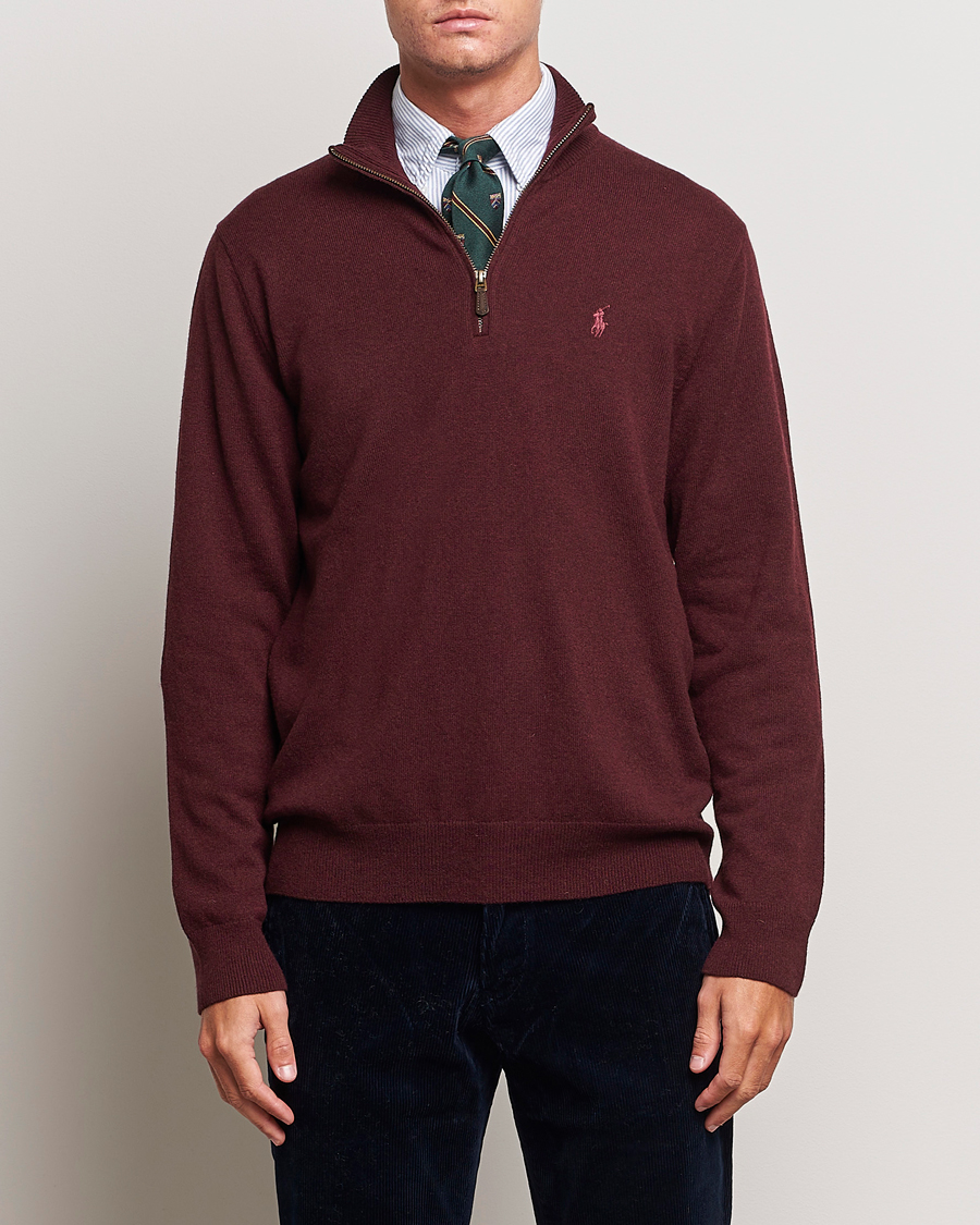 Hombres |  | Polo Ralph Lauren | Merino Half-Zip Sweater Aged Wine Heather