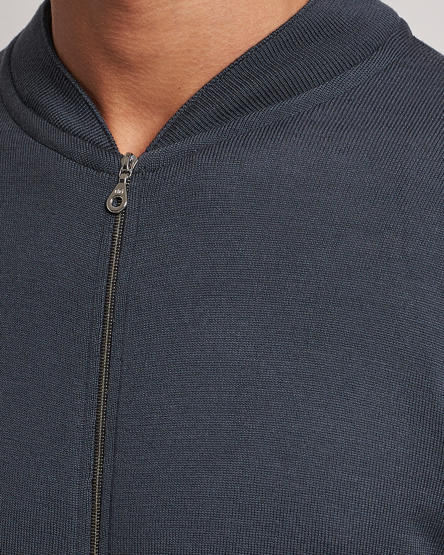 Hombres | Jerséis y prendas de punto | John Smedley | Maclean Extra Fine Merin Full Zip Slate Grey