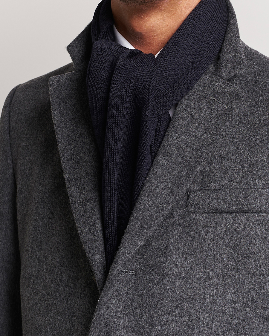 Hombres | Bufandas | BOSS BLACK | Albas Wool Scarf Dark Blue