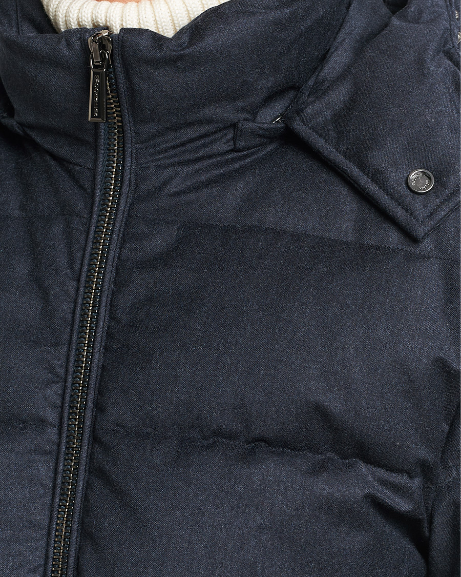 Hombres | Abrigos y chaquetas | MooRER | Brett Wool/Cashmere Hooded Jacket Blue Grey