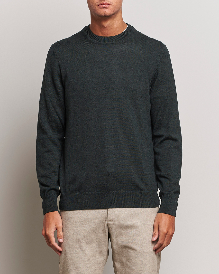 Hombres |  | NN07 | Ted Merino Crew Neck Pullover Dark Army