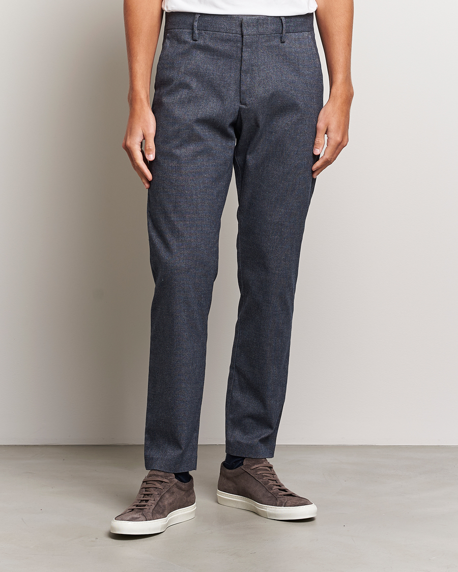 Hombres |  | NN07 | Theo Brushed Cotton Trousers Navy Melange