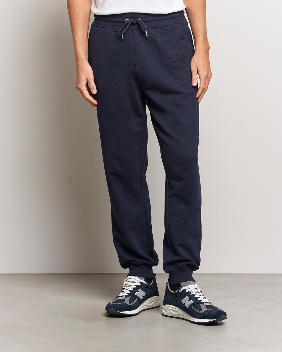 Hombres | Pantalones | GANT | Archive Shield Sweatpants Evening Blue