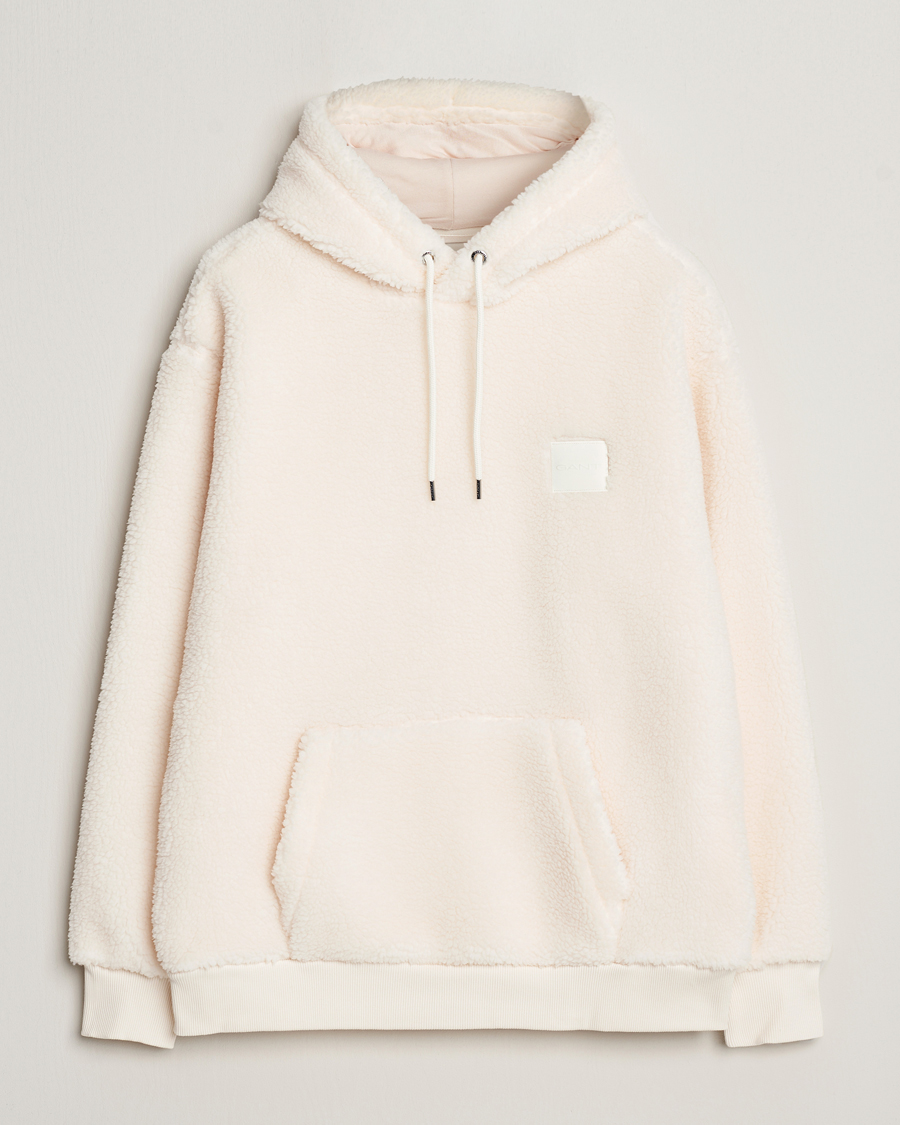 Hombres | Jerséis y prendas de punto | GANT | Sherpa Fleece Hoodie Cream