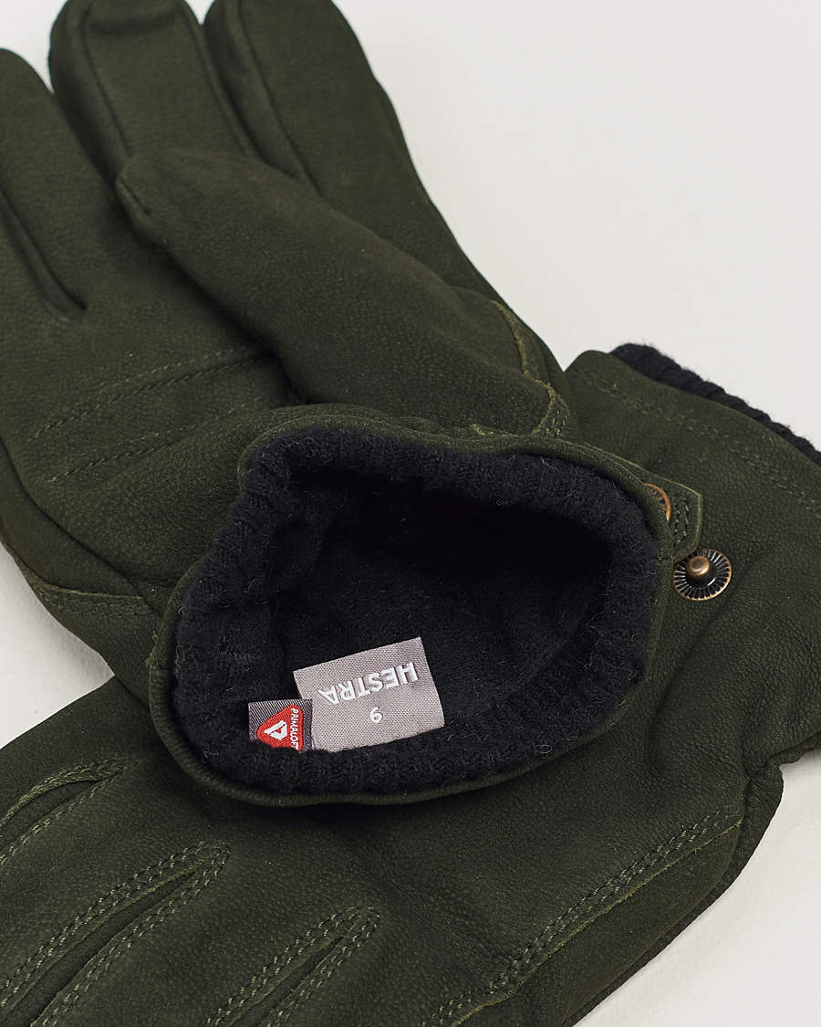 Hombres |  | Hestra | Bergsvik Primaloft Lined Nubuck Glove Bottle Green