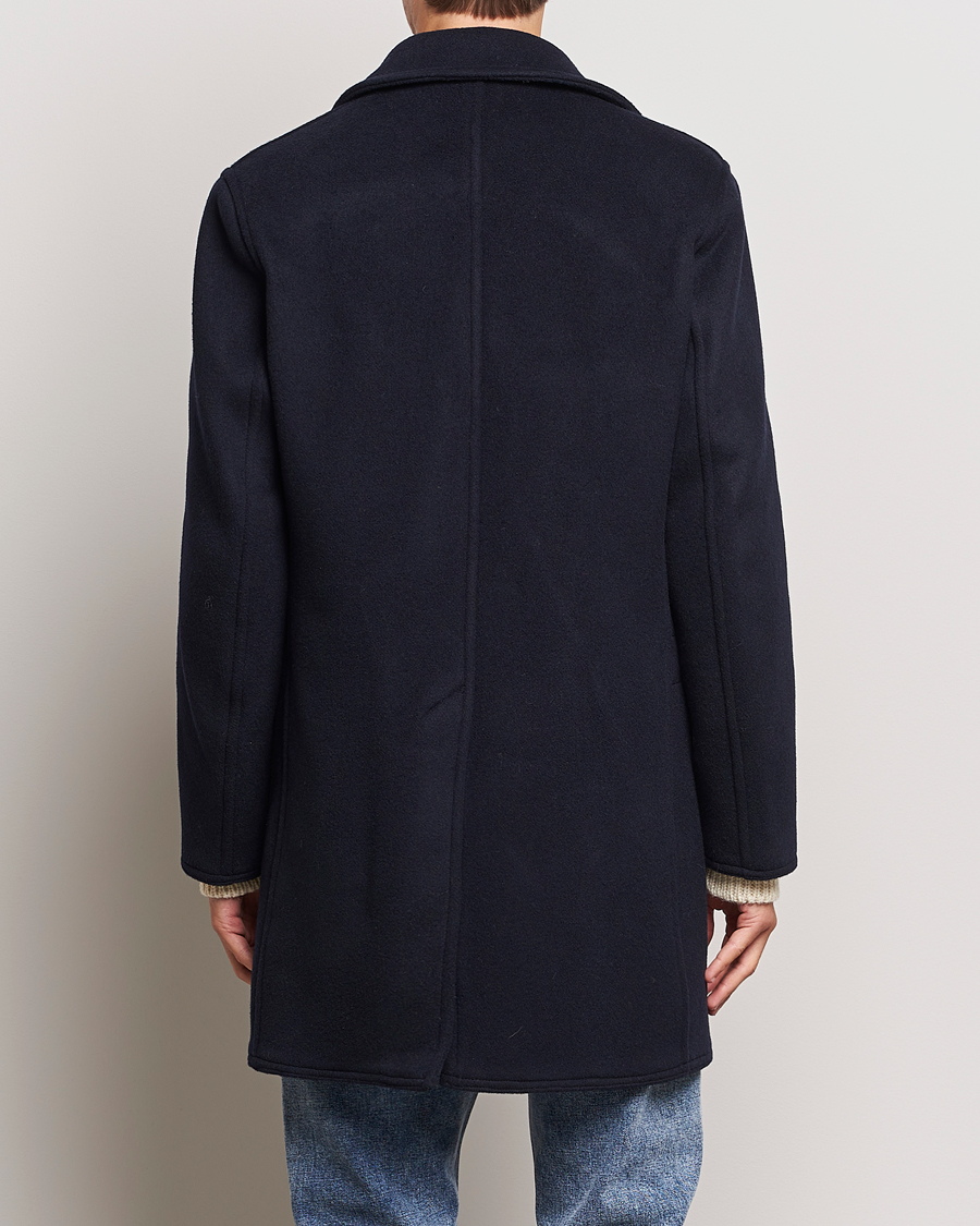Hombres | Abrigos y chaquetas | Gloverall | Churchill Long Reefer Peacoat Navy Royal