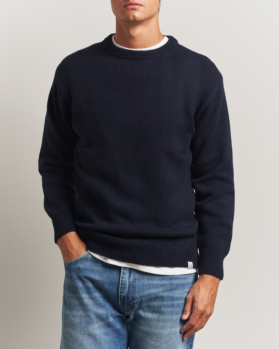 Hombres | Jerséis y prendas de punto | Merz b. Schwanen | Merino/Cashmere Knitted Sweater Dark Navy