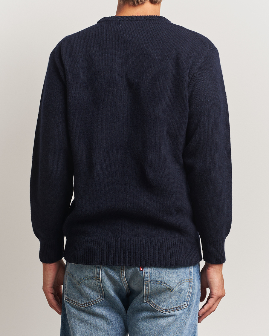 Hombres | Jerséis y prendas de punto | Merz b. Schwanen | Merino/Cashmere Knitted Sweater Dark Navy