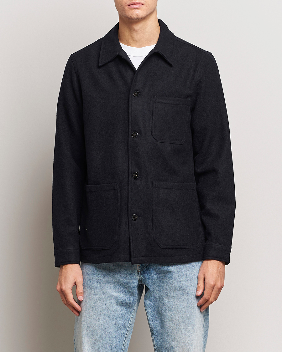 Hombres | Ropa | A Day\'s March | Original Wool Overshirt Navy