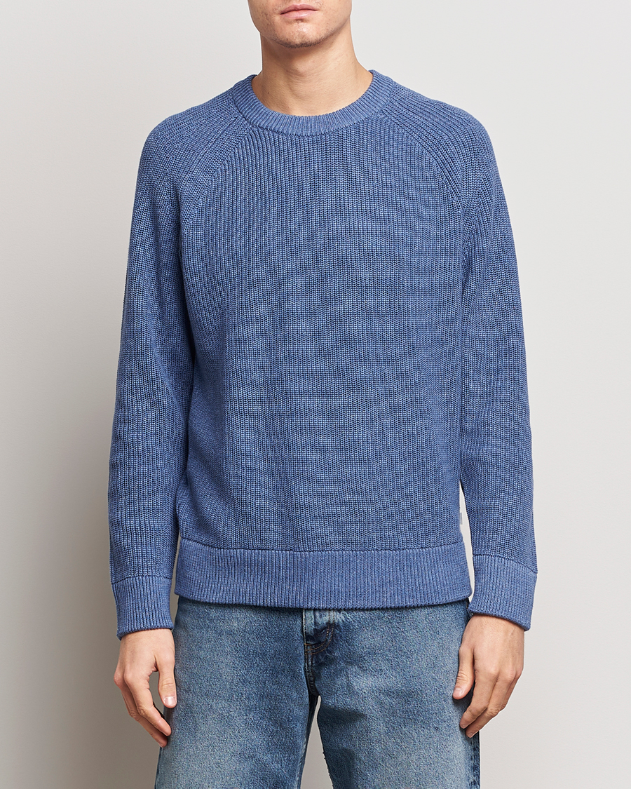 Hombres |  | NN07 | Jacobo Cotton Knitted Crew Neck Grey Blue