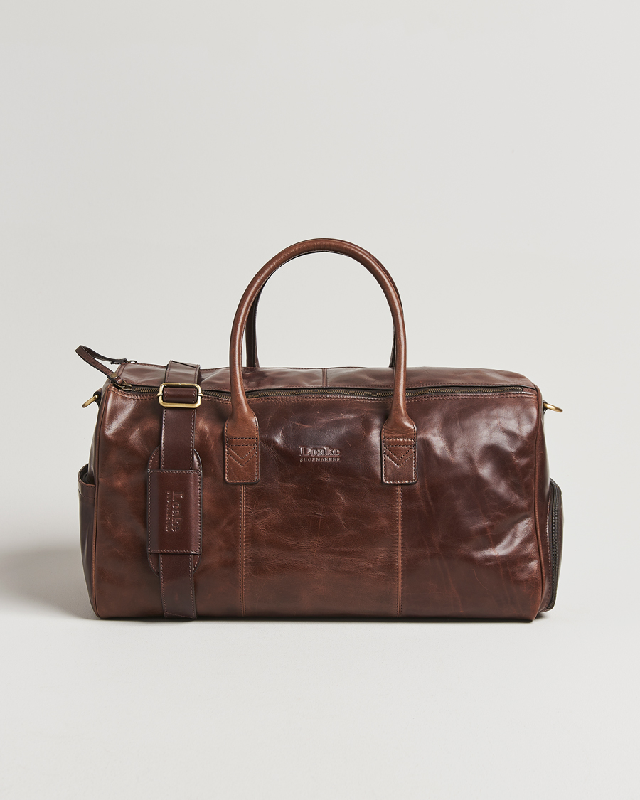 Hombres | Loake 1880 Devon Leather Travel Bag Dark Brown | Loake 1880 | Devon Leather Travel Bag Dark Brown