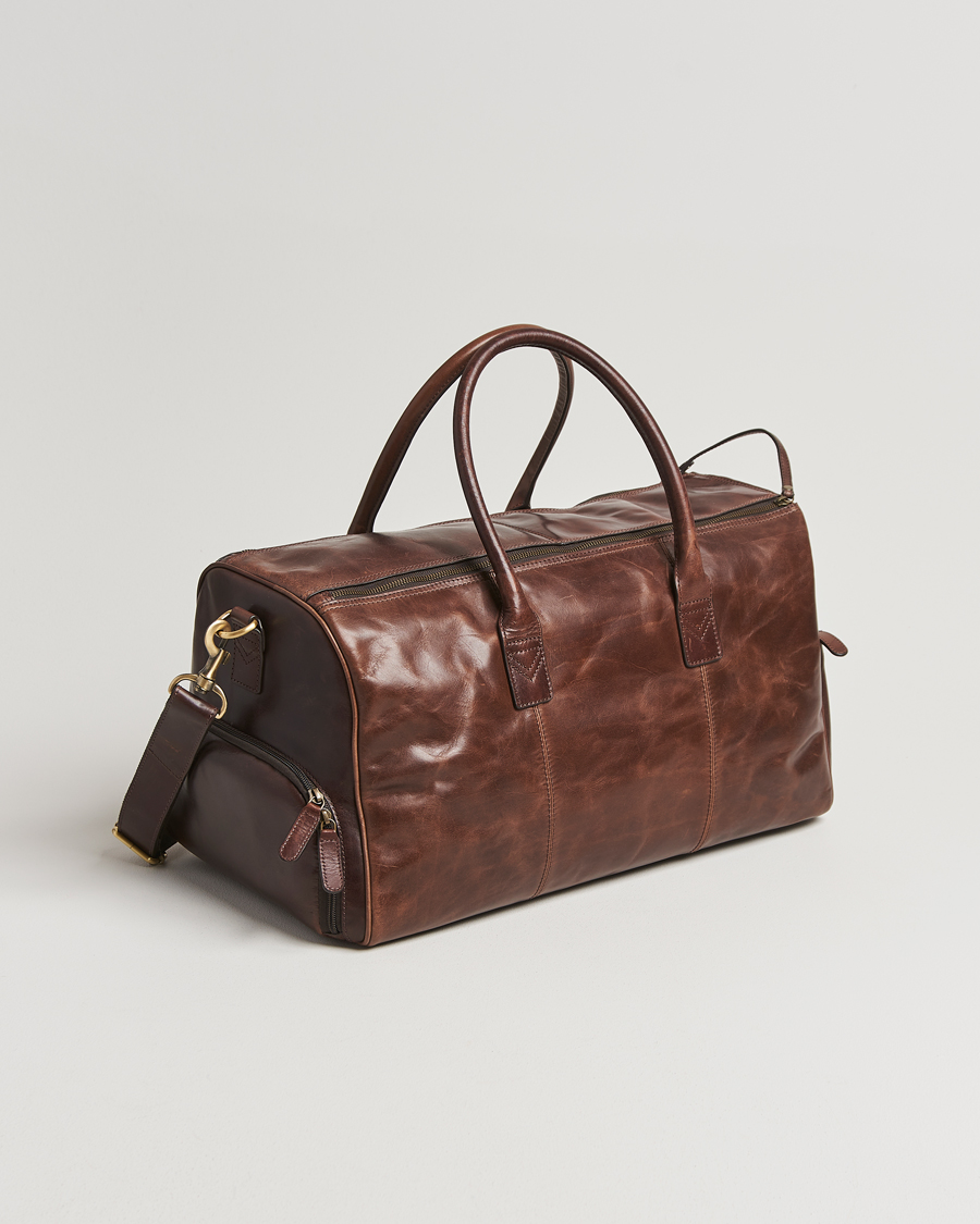 Hombres | Loake 1880 Devon Leather Travel Bag Dark Brown | Loake 1880 | Devon Leather Travel Bag Dark Brown