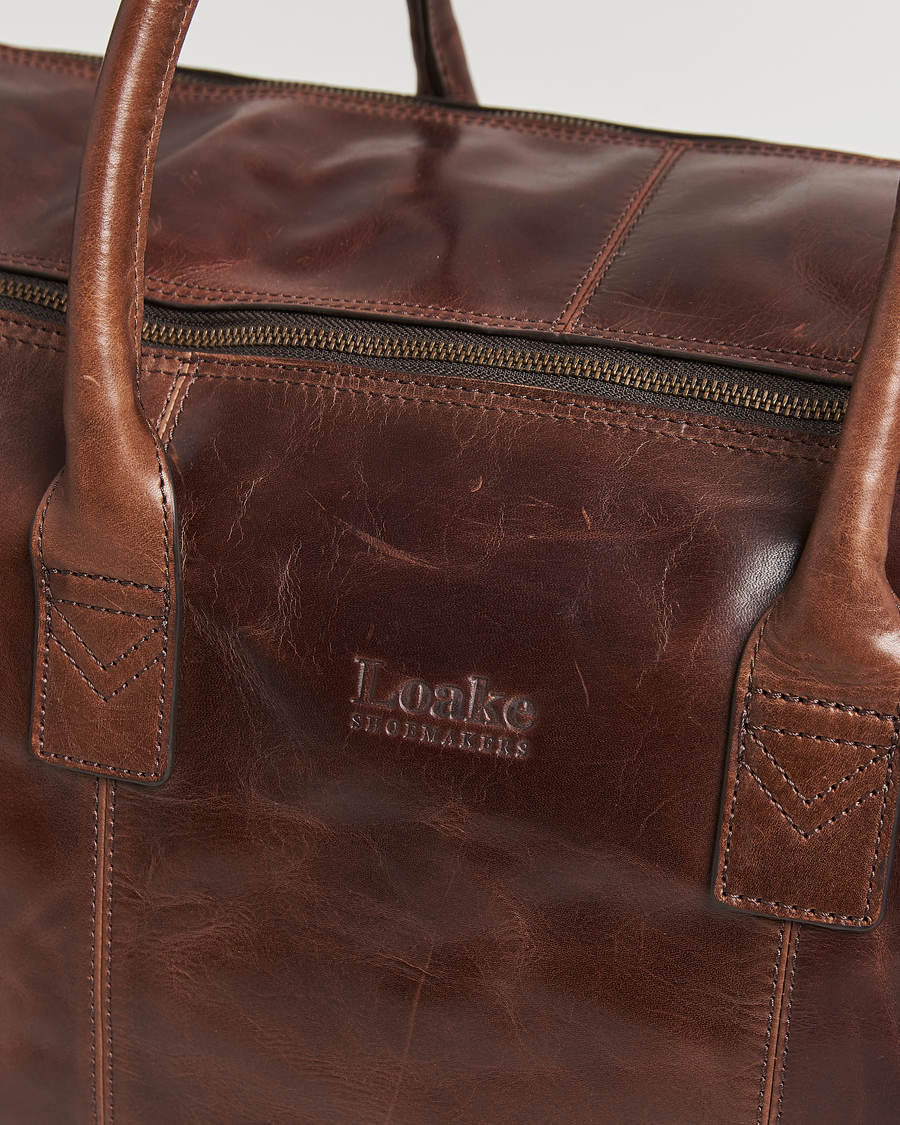 Hombres | Loake 1880 Devon Leather Travel Bag Dark Brown | Loake 1880 | Devon Leather Travel Bag Dark Brown