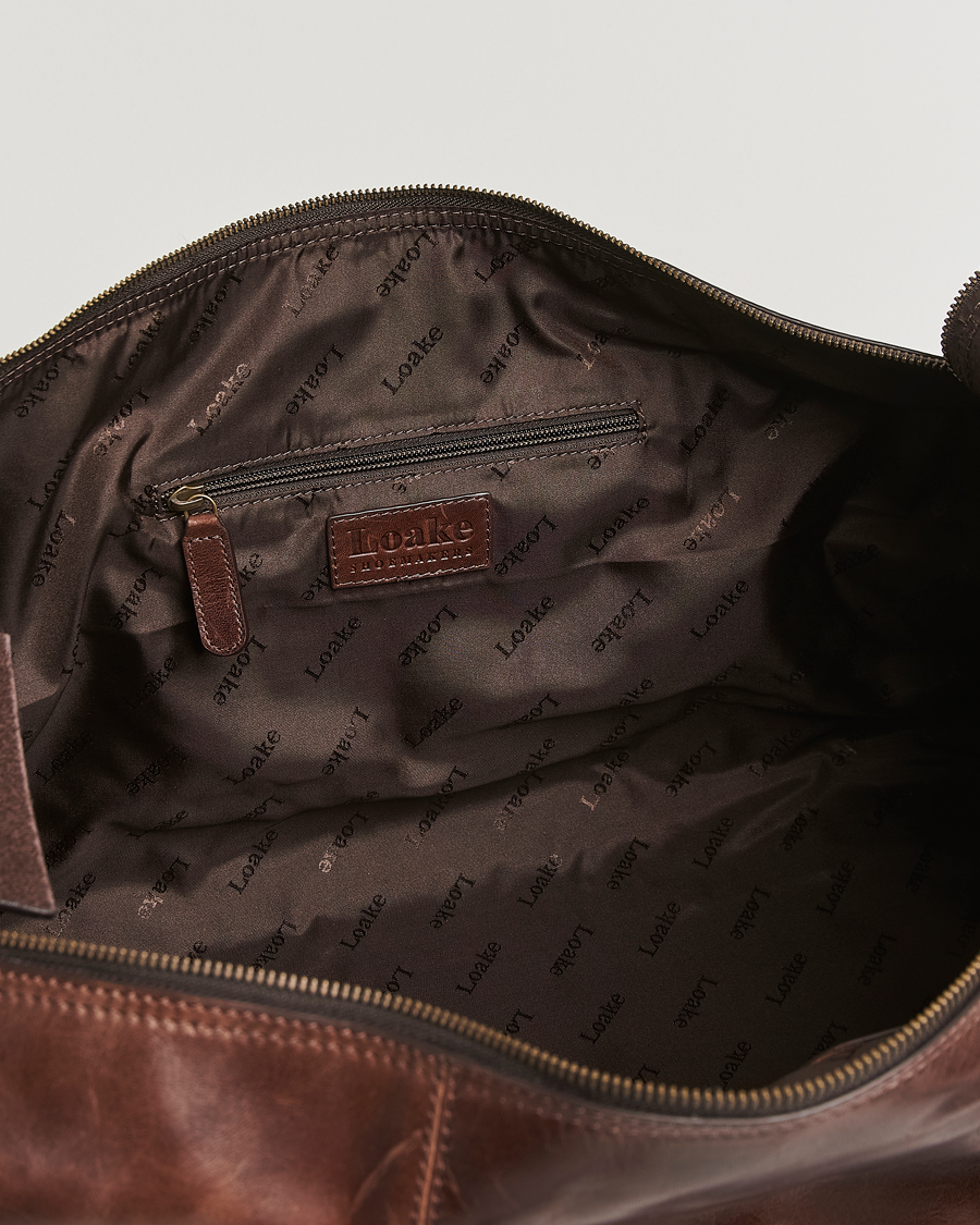 Hombres | Loake 1880 Devon Leather Travel Bag Dark Brown | Loake 1880 | Devon Leather Travel Bag Dark Brown