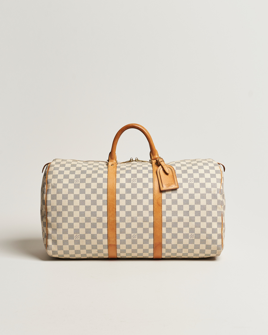 Hombres | Louis Vuitton Pre-Owned Keepall 50 Bag Damier Azur | Louis Vuitton Pre-Owned | Keepall 50 Bag Damier Azur