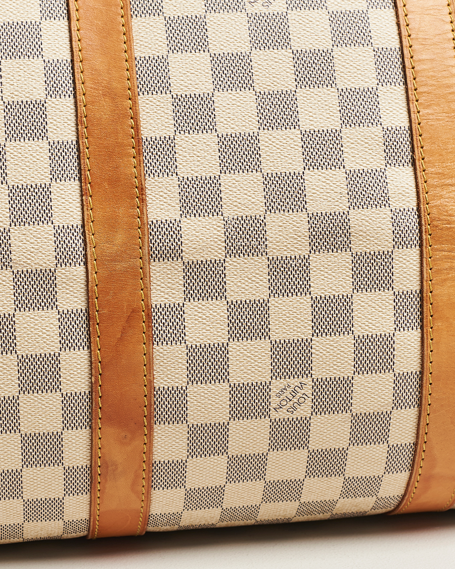 Hombres | Louis Vuitton Pre-Owned Keepall 50 Bag Damier Azur | Louis Vuitton Pre-Owned | Keepall 50 Bag Damier Azur