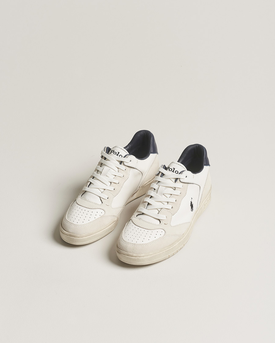 Hombres |  | Polo Ralph Lauren | Court Luxury Leather/Suede Sneaker White