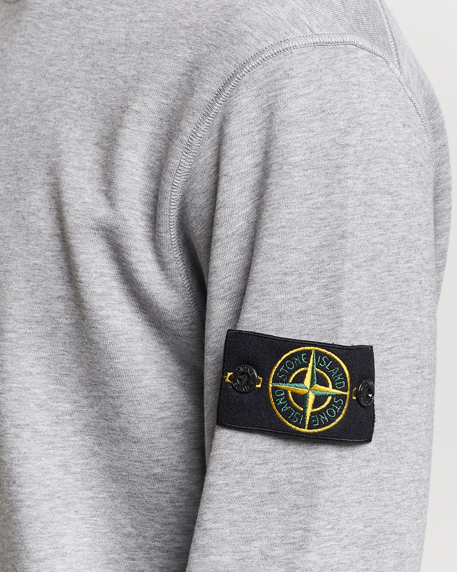 Hombres | Jerséis y prendas de punto | Stone Island | Garment Dyed Cotton Sweatshirt Melange Grey