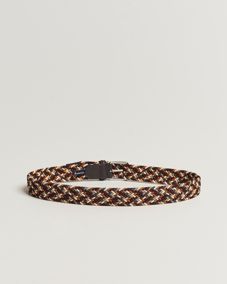 Hombres |  | Anderson\'s | Stretch Woven 3,5 cm Belt Multi Brown