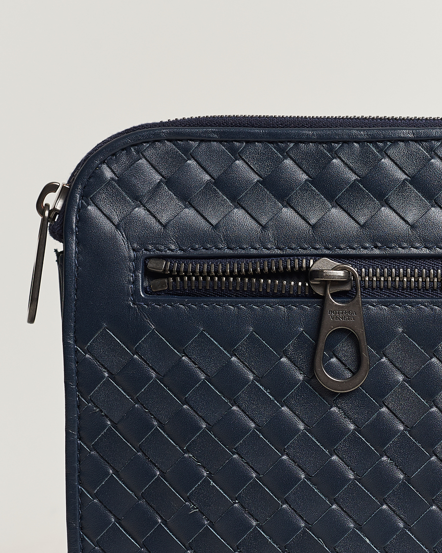 Hombres | Bottega Veneta Pre-Owned Intrecciato Document Case Blue | Bottega Veneta Pre-Owned | Intrecciato Document Case Blue