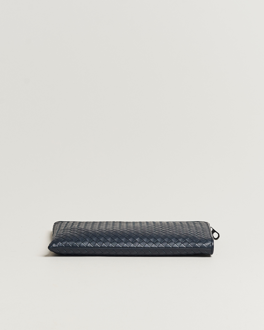 Hombres | Bottega Veneta Pre-Owned Intrecciato Document Case Blue | Bottega Veneta Pre-Owned | Intrecciato Document Case Blue