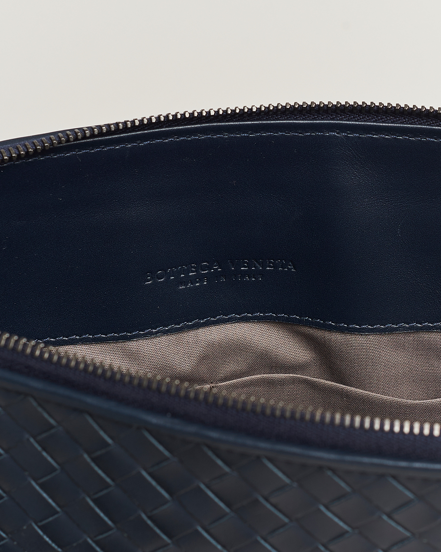 Hombres | Bottega Veneta Pre-Owned Intrecciato Document Case Blue | Bottega Veneta Pre-Owned | Intrecciato Document Case Blue