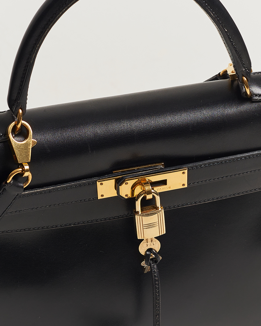 Hombres | Hermès Pre-Owned Kelly 35 Handbag Black | Hermès Pre-Owned | Kelly 35 Handbag Black