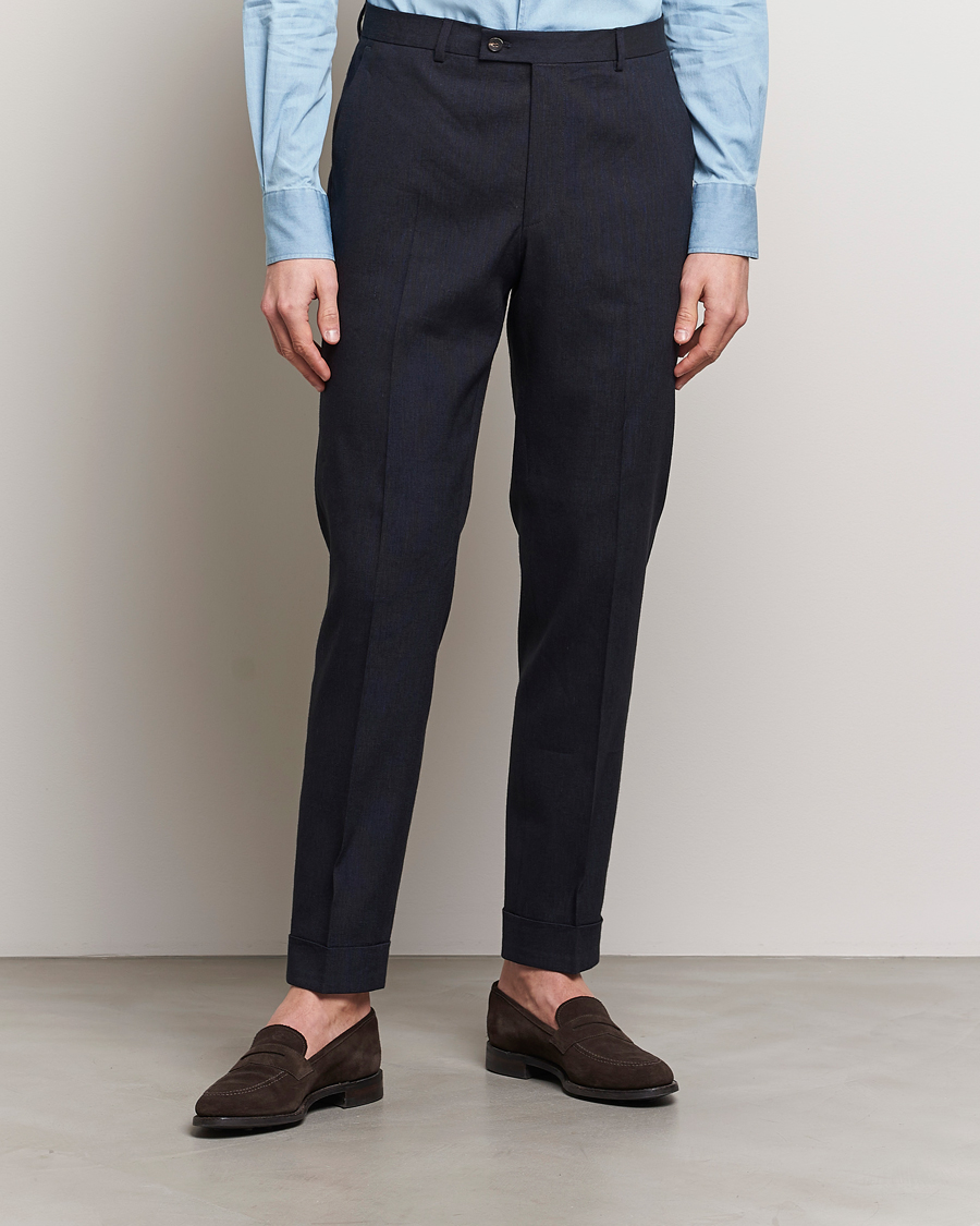 Hombres |  | Morris Heritage | Jack Summer Linen Trousers Navy
