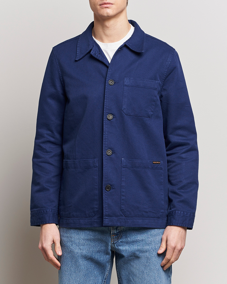 Hombres |  | Nudie Jeans | Barney Worker Overshirt Mid Blue