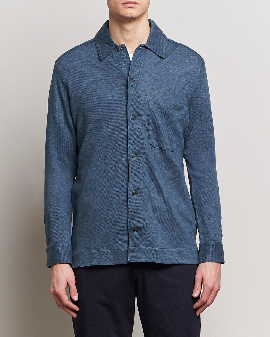 Hombres |  | Paul Smith | Linen Jersey Shirt Blue