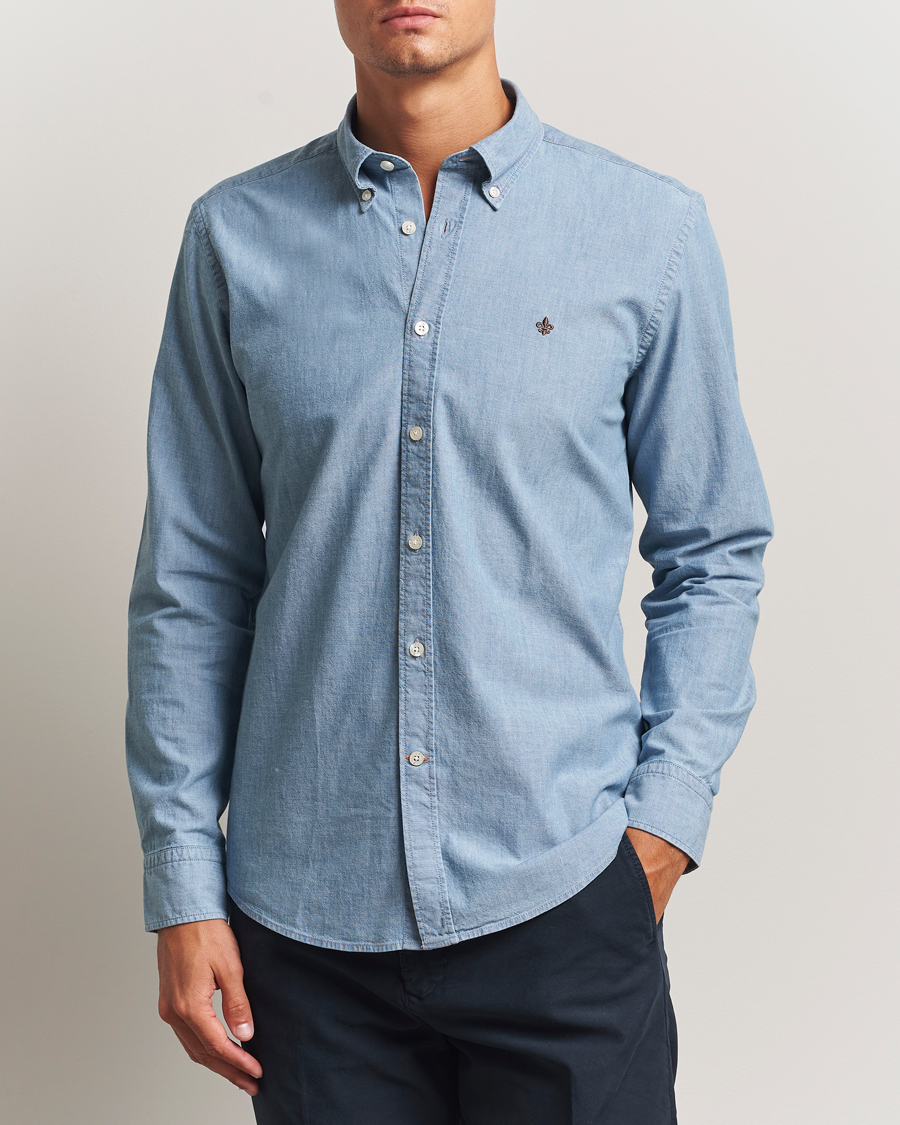 Hombres | Camisas | Morris | Slim Fit Chambray Shirt Blue