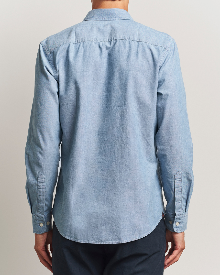 Hombres | Camisas | Morris | Slim Fit Chambray Shirt Blue