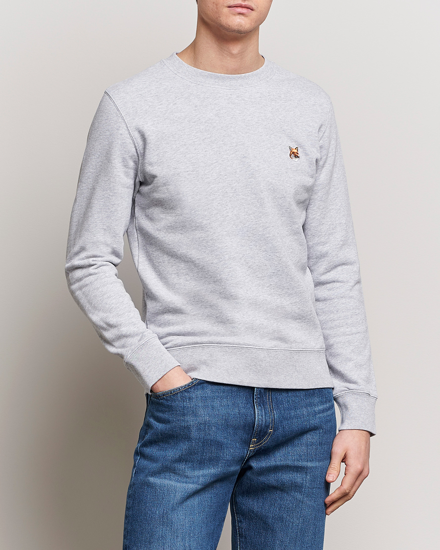 Hombres |  | Maison Kitsuné | Fox Head Sweatshirt Light Grey Melange
