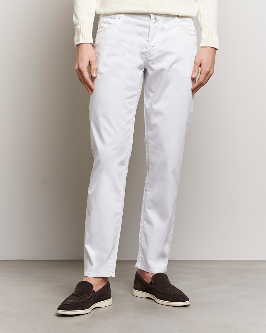 Hombres |  | Incotex | 5-Pocket Cotton/Stretch Pants White