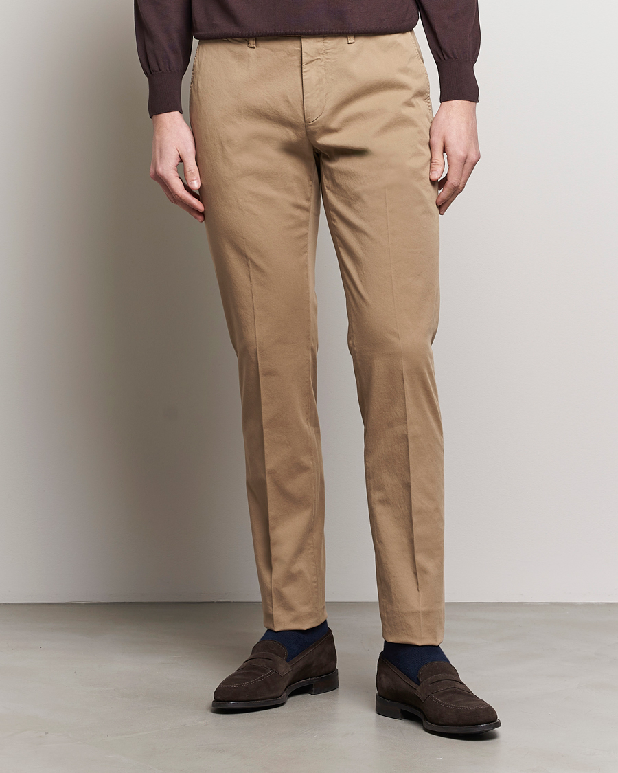 Hombres |  | Canali | Cotton Stretch Chinos Beige