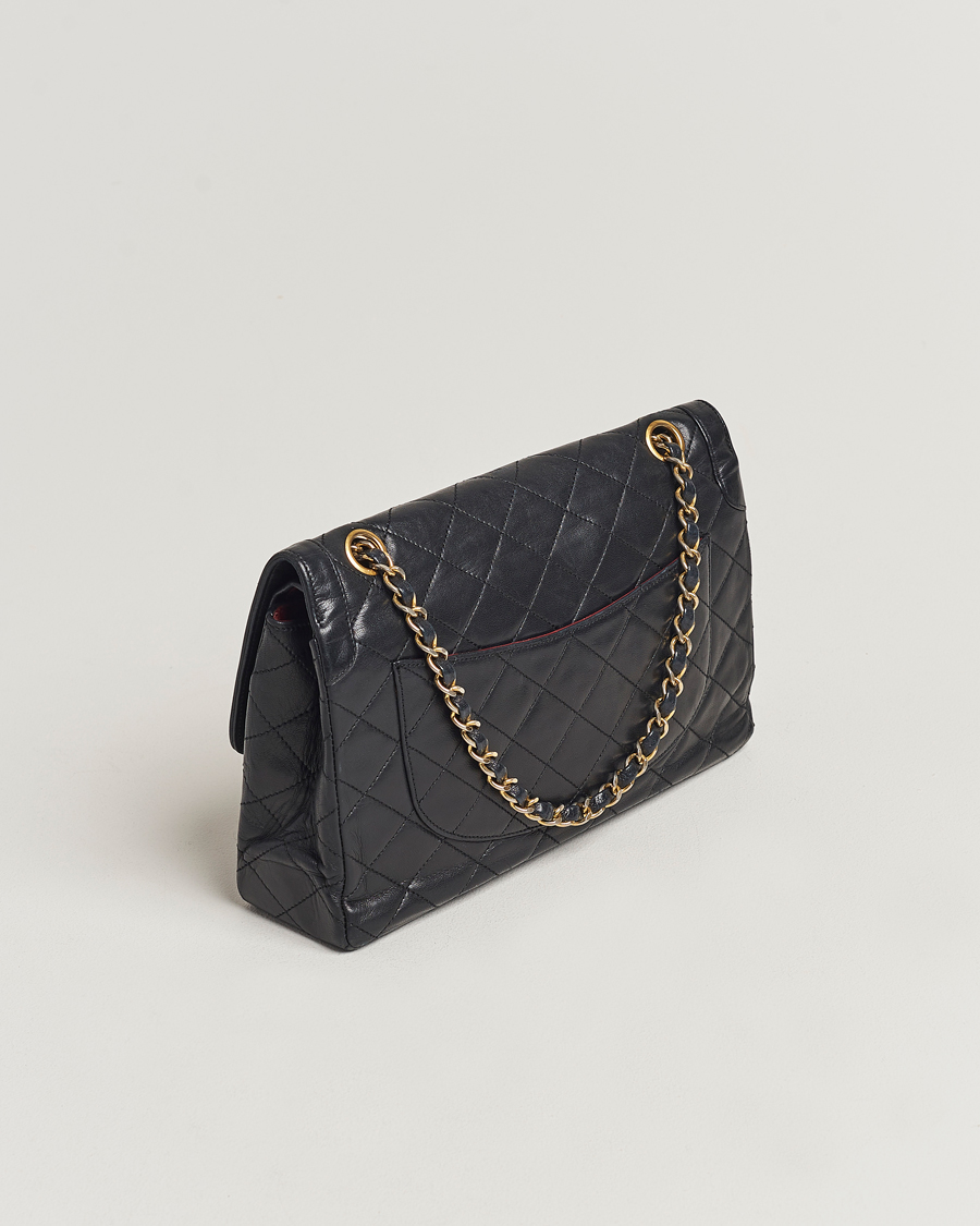 Hombres | Chanel Pre-Owned Matelasse Double Flap Bag Black | Chanel Pre-Owned | Matelasse Double Flap Bag Black