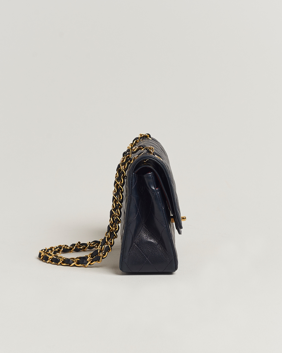 Hombres | Chanel Pre-Owned Small Classic Flap Bag Navy | Chanel Pre-Owned | Small Classic Flap Bag Navy