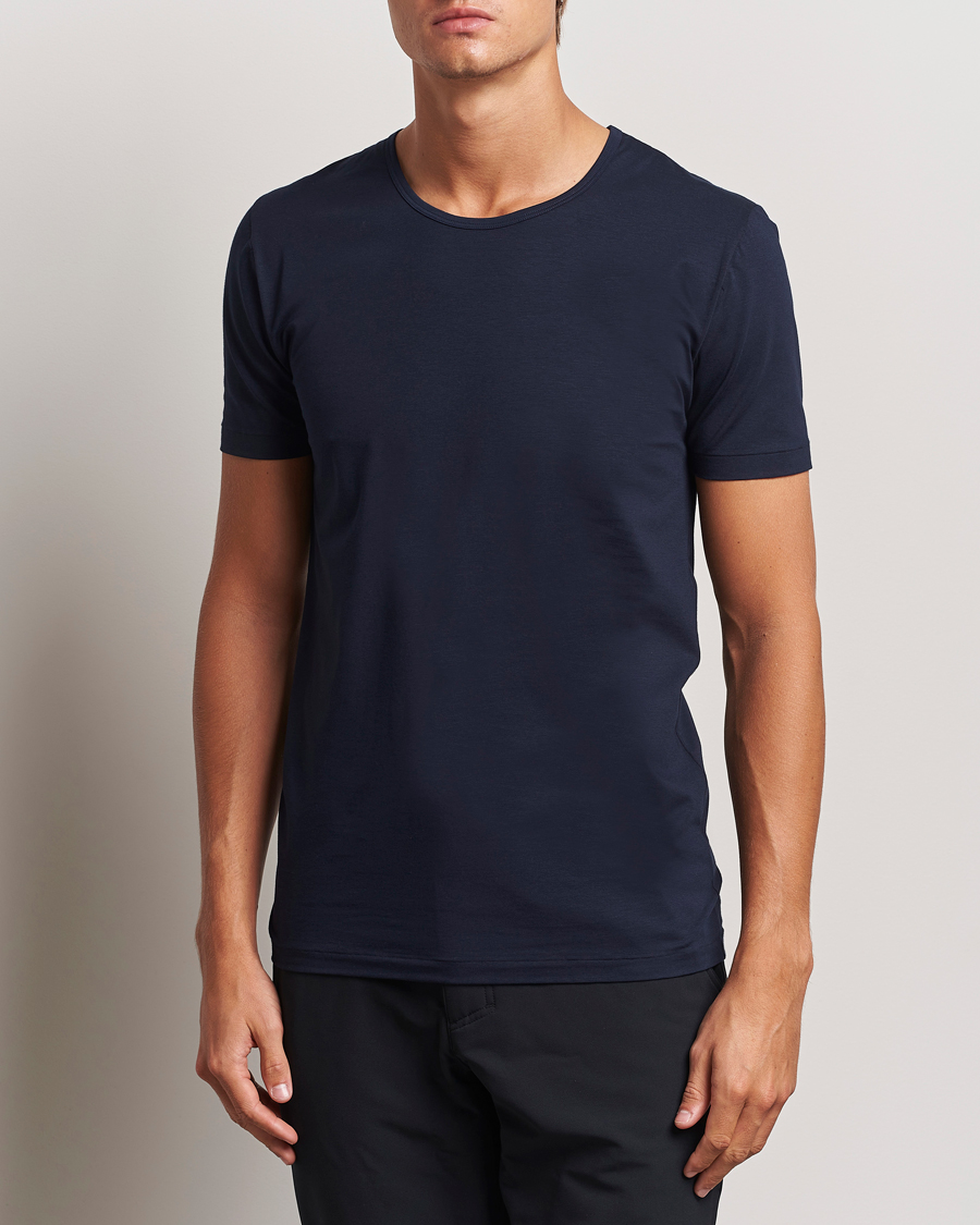 Hombres |  | Zimmerli of Switzerland | Pure Comfort Crew Neck T-shirt Navy